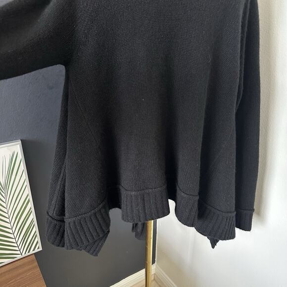 DONNA KARAN Black Label Cashmere Cardigan Silk Front Ties Long Sleeve Pockets - Picture 10 of 10